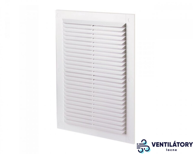 Vetracia mriežka MV125-1S so sieťkou proti hmyzu, biela, 170x238 mm, UV-odolný ABS plast