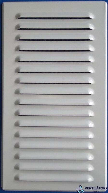 Hliníková Vetracia Mriežka OPZ 190x340 mm Biela s Integrovanou Sieťkou proti Hmyzu