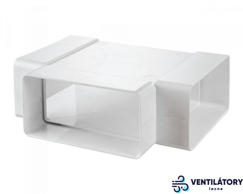 Plastová T-Rozbočka KP120-26 pre Ploché Potrubie 60x120mm - Biele Plastová T-Rozbočka KP120-26 pre Ploché Potrubie 60x120mm - Biele