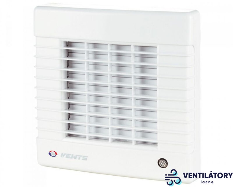 Ventilátor do kúpeľne VENTS 125MA s automatickou žalúziou, 185 m³/h, Ø 125 mm