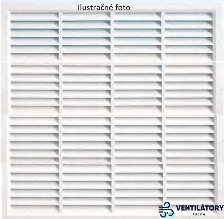 Plastová vetracia mriežka 400x400 mm s ochrannou sieťkou, vhodná na montáž na stenu alebo strop
