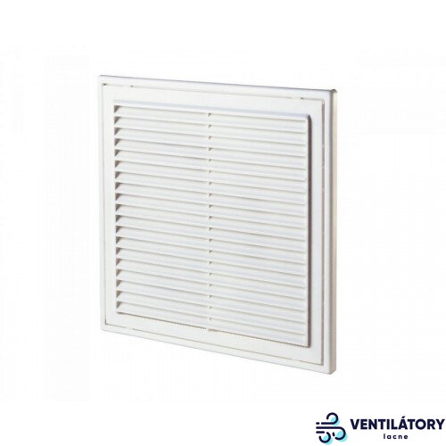 Plastová Vetracia Mriežka MV250S s Integrovanou Sieťkou proti Hmyzu, 250x250mm, UV Odolný ABS Plast